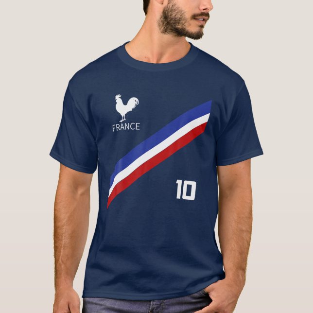 France Jersey Number Ten Soccer French Futbol Club T-Shirt (Front)