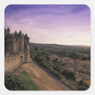 FRANCE, Languedoc Carcassonne 2 Square Sticker