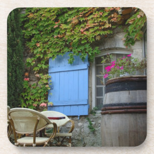 France, Les Baux de Provence, cafÃ© patio Coaster