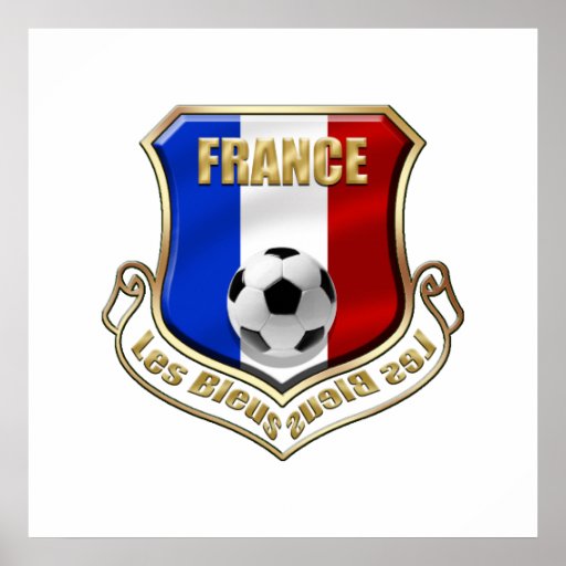 France les Bleus Logo Shield Emblem Posters | Zazzle