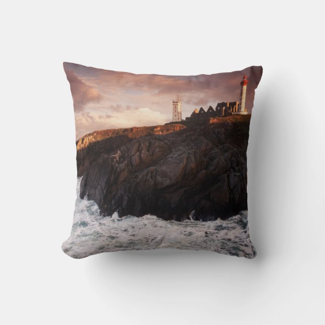France, lighthouse at dawn cushion (Front)
