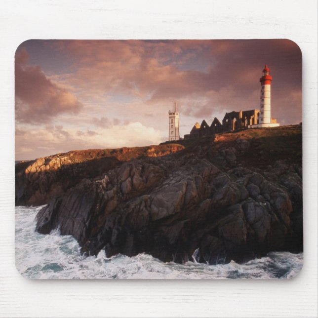 France, lighthouse at dawn mouse pad (Front)