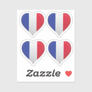 France love flag pride heart sticker