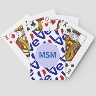 France LOVE Heart Flag Tiled Personalised Playing Cards