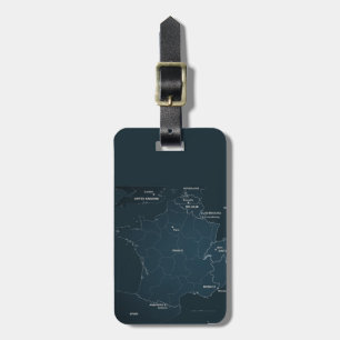 France Luggage Tag w/ leather strap