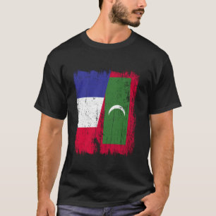 France Maldives Half Flag French Maldivian Jersey T-Shirt