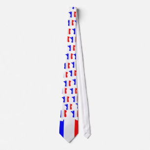 France map and flag Tie