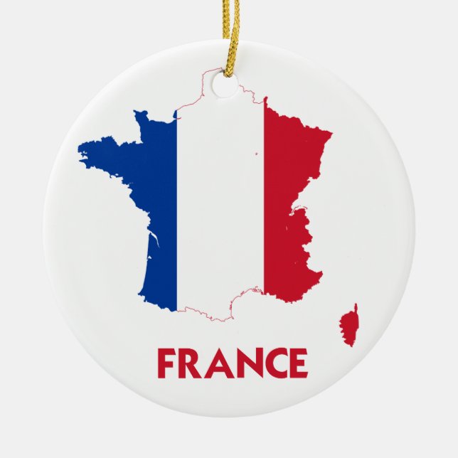 FRANCE MAP CERAMIC ORNAMENT (Front)