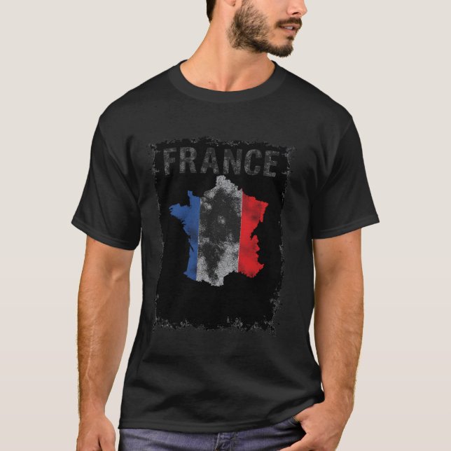 France Map Flag T-Shirt (Front)