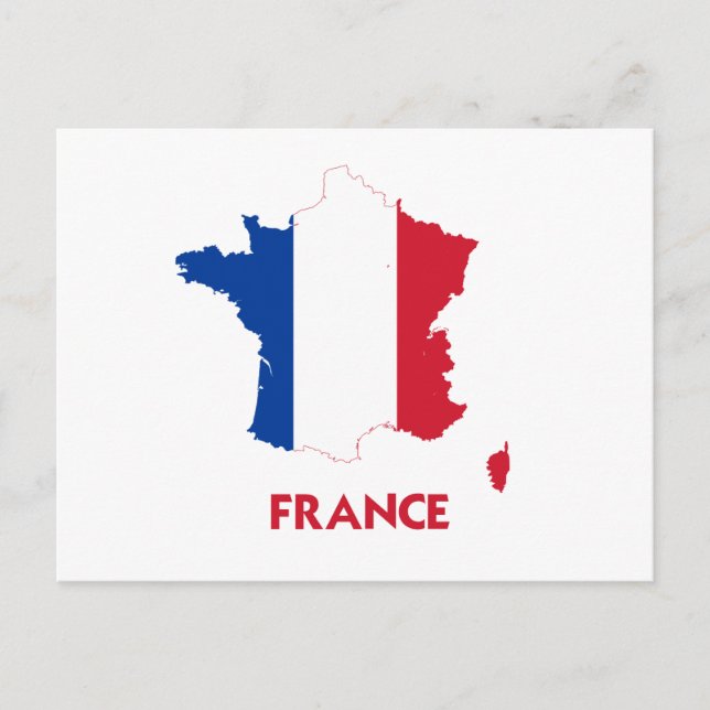 FRANCE MAP POSTCARD (Front)