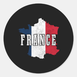 France Map Pride French Flag Classic Round Sticker