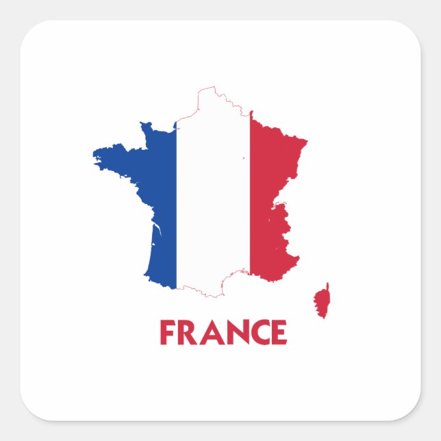 FRANCE MAP SQUARE STICKER (Front)