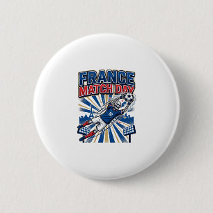 France Match Day Skeleton Striker Nations High Ene 6 Cm Round Badge