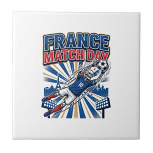 France Match Day Skeleton Striker Nations High Ene Ceramic Tile