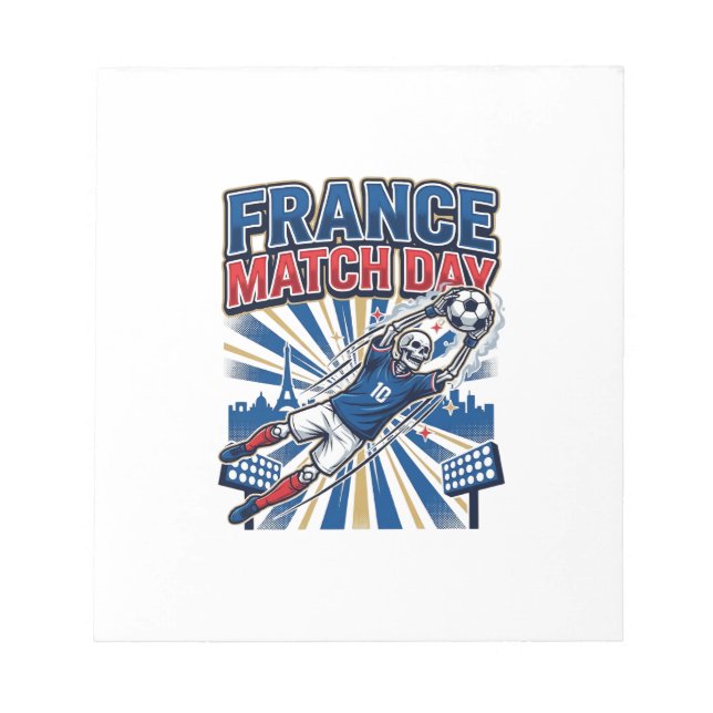 France Match Day Skeleton Striker Nations High Ene Notepad (Front)