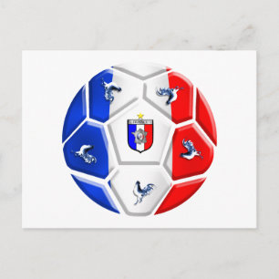 France modern soccer ball football flags postcard