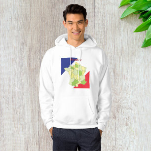 France National Colours And Map Hoodie