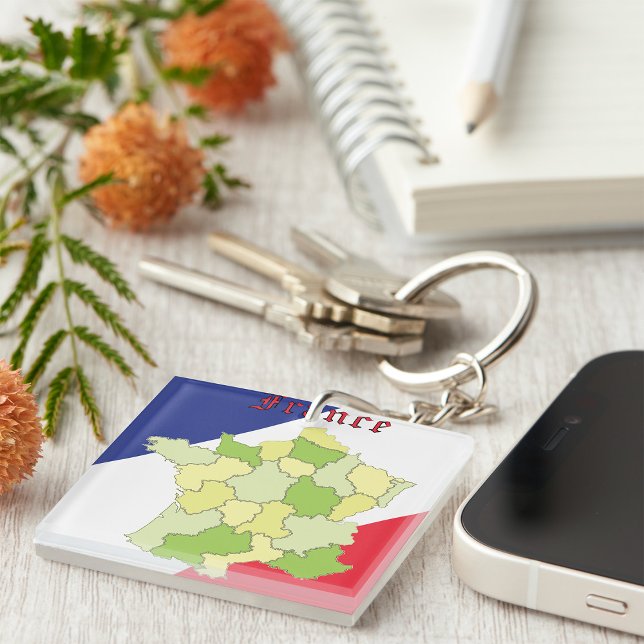 France National Colours And Map Key Ring (Creator Uploaded)