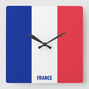 France National Flag Patriotic Square Wall Clock