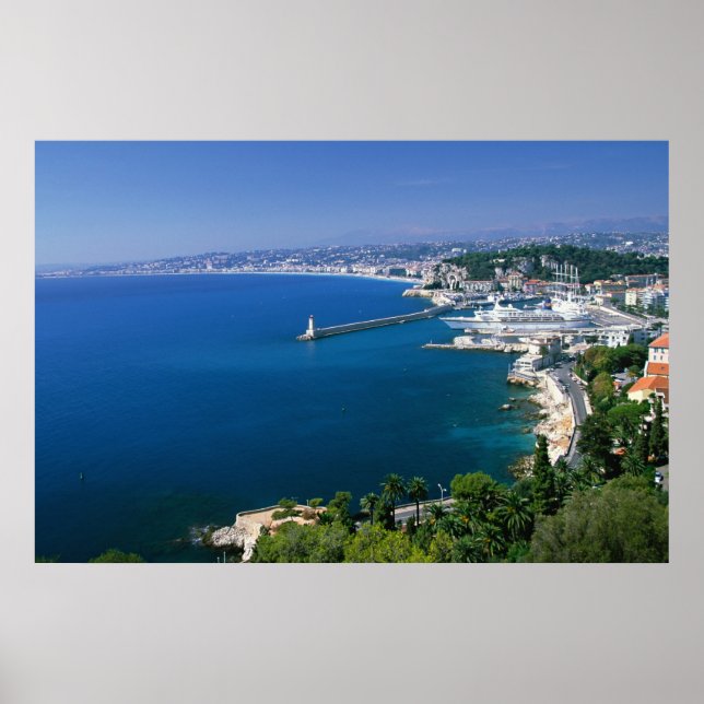 France, Nice, aerial view of the port Poster (Front)