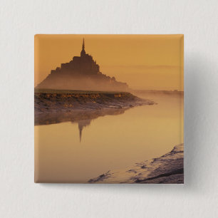 FRANCE, Normandy Mont St. Michel. Morning Light 15 Cm Square Badge