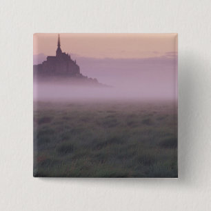 FRANCE, Normandy Mont St. Michel. Morning Mist 15 Cm Square Badge