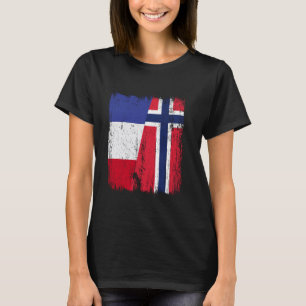 France Norway Half Flag French Norwegian Ancestry T-Shirt