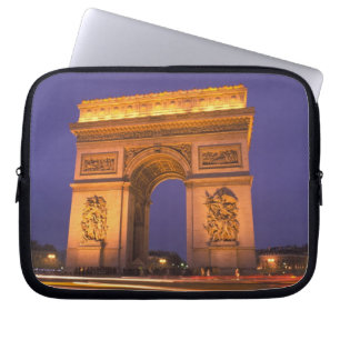 France, Paris, Arc de Triomphe at dusk. Laptop Sleeve
