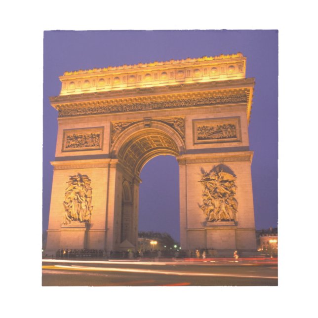 France, Paris, Arc de Triomphe at dusk. Notepad (Front)