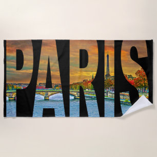 France Paris Beach Towel