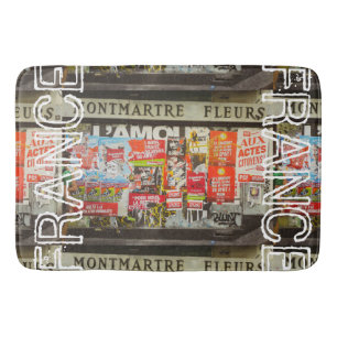 France Paris Cityscape Montmartre Fleurs Area Bath Mat