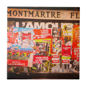 France Paris Cityscape Montmartre Fleurs Area Ceramic Tile