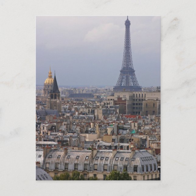 France, Paris, cityscape with Eiffel Tower Postcard (Front)