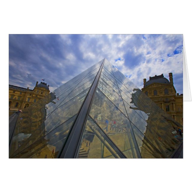 France, Paris. Clouds reflect off the Louvre (Front Horizontal)