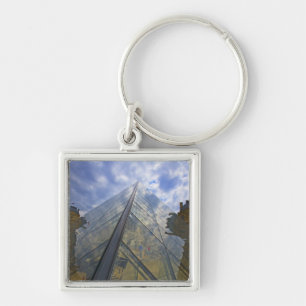 France, Paris. Clouds reflect off the Louvre Key Ring