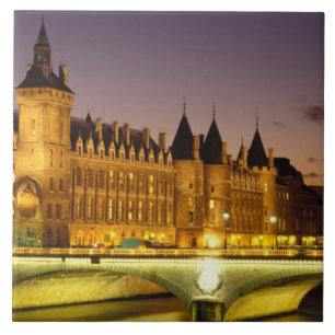 France, Paris, Conciergerie and river Seine at Ceramic Tile