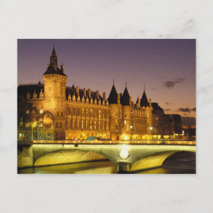 France, Paris, Conciergerie and river Seine at Postcard