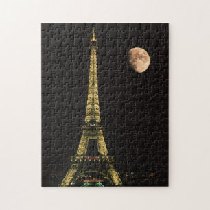France, Paris. Eiffel Tower at night Jigsaw Puzzle