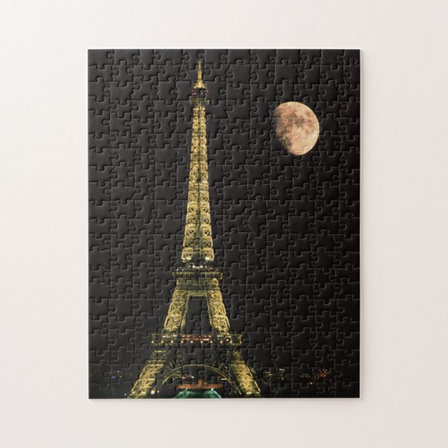 France, Paris. Eiffel Tower at night Jigsaw Puzzle (Vertical)