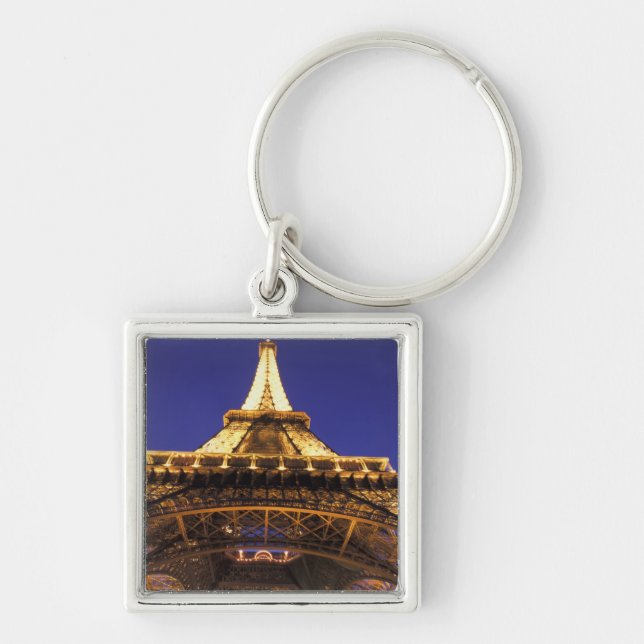 FRANCE, Paris Eiffel Tower, evening view Key Ring (Front)