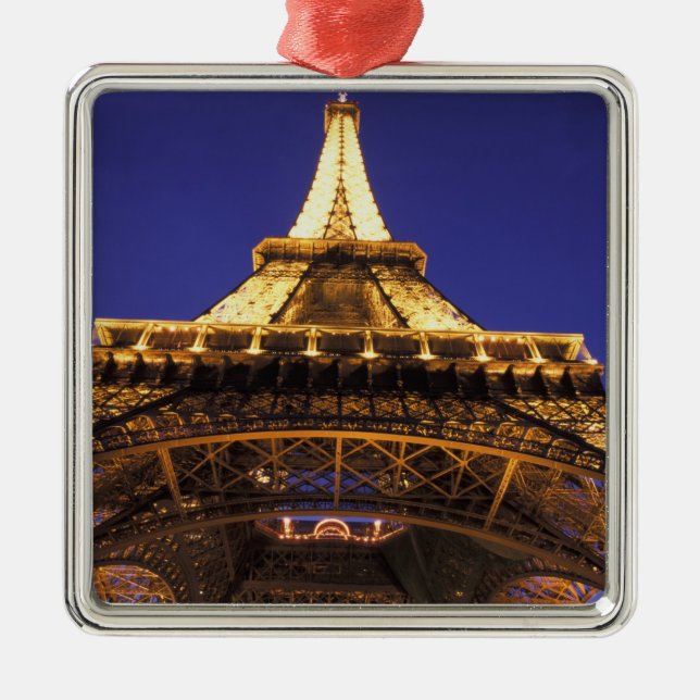FRANCE, Paris Eiffel Tower, evening view Metal Ornament (Front)