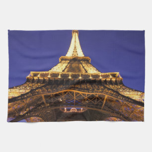 FRANCE, Paris Eiffel Tower, evening view Tea Towel