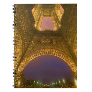 France, Paris. Eiffel Tower illuminated at 2 Notebook