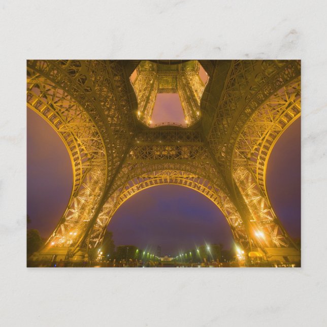 France, Paris. Eiffel Tower illuminated at 2 Postcard (Front)