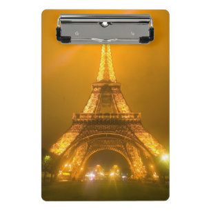 France, Paris. Eiffel Tower illuminated at 3 Mini Clipboard