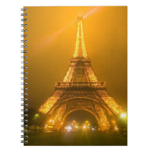 France, Paris. Eiffel Tower illuminated at 3 Notebook