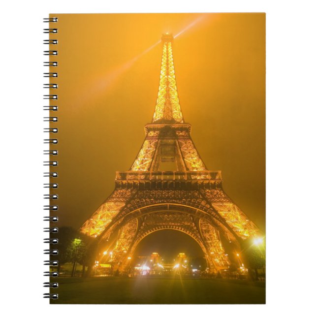 France, Paris. Eiffel Tower illuminated at 3 Notebook (Front)