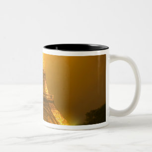 France, Paris. Eiffel Tower illuminated at 3 Two-Tone Coffee Mug
