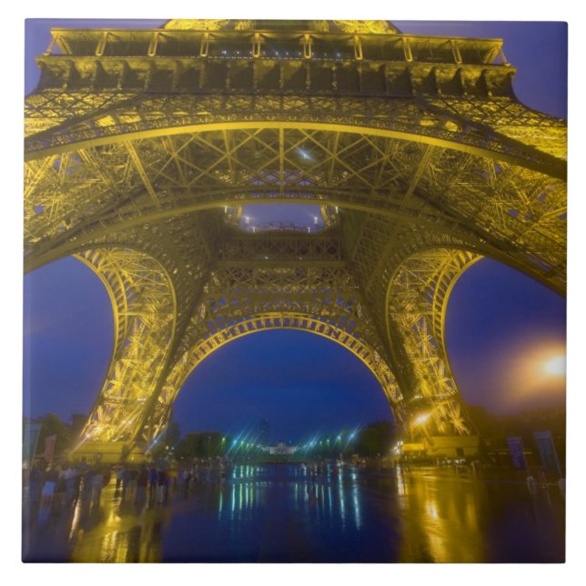 France, Paris. Eiffel Tower illuminated at Ceramic Tile (Front)