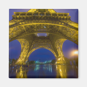 France, Paris. Eiffel Tower illuminated at Magnet